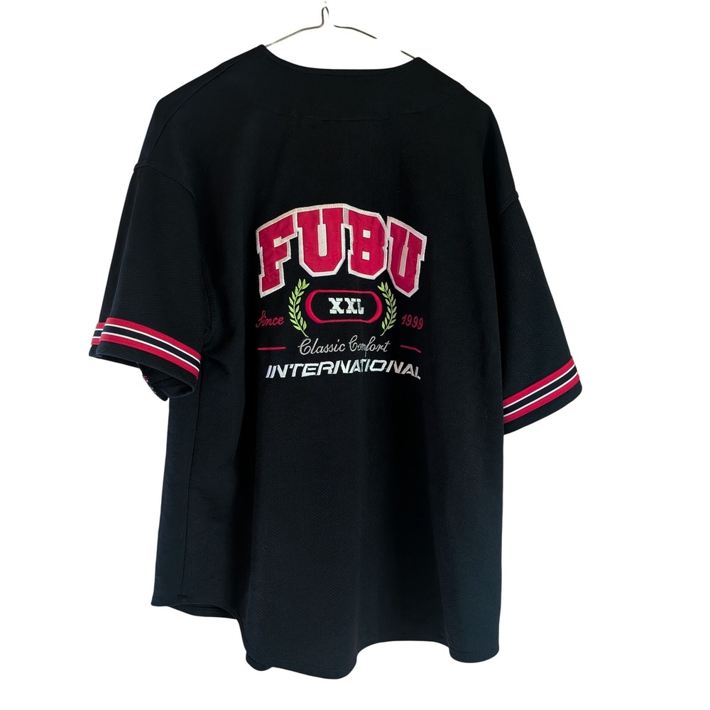 FUBU Baseball Jersey Mens L Vintage 90s Hip Hop Streetwear Retro Button Down